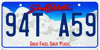 SD license plate 94TA59