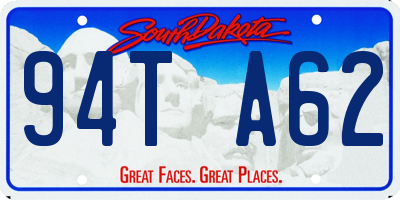 SD license plate 94TA62