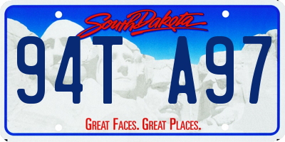 SD license plate 94TA97