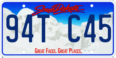 SD license plate 94TC45