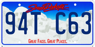 SD license plate 94TC63