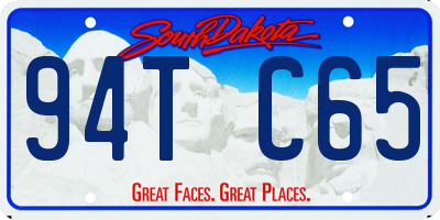 SD license plate 94TC65