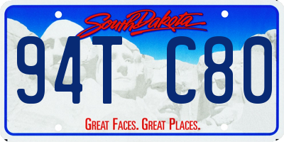 SD license plate 94TC80