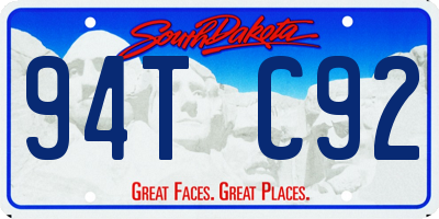 SD license plate 94TC92