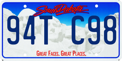 SD license plate 94TC98