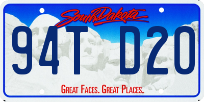 SD license plate 94TD20
