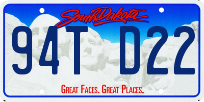 SD license plate 94TD22