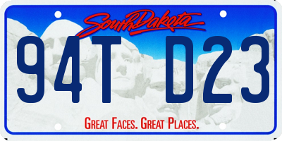 SD license plate 94TD23