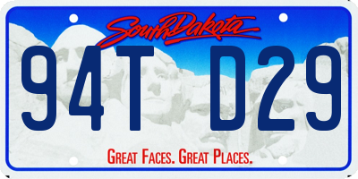 SD license plate 94TD29