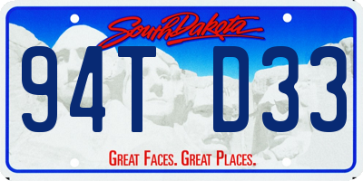 SD license plate 94TD33