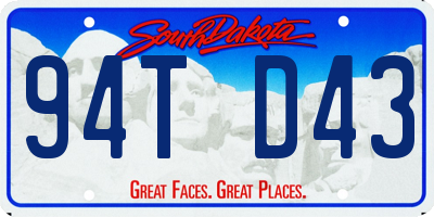 SD license plate 94TD43