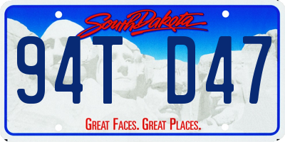 SD license plate 94TD47