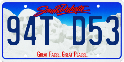 SD license plate 94TD53