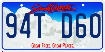 SD license plate 94TD60