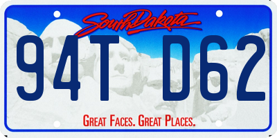 SD license plate 94TD62