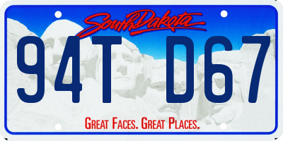 SD license plate 94TD67