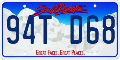 SD license plate 94TD68