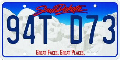 SD license plate 94TD73