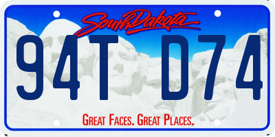 SD license plate 94TD74