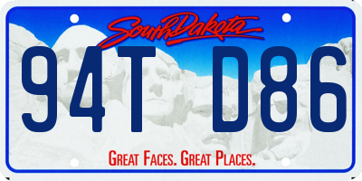 SD license plate 94TD86