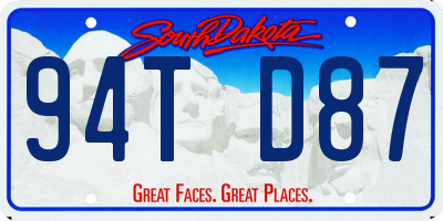 SD license plate 94TD87