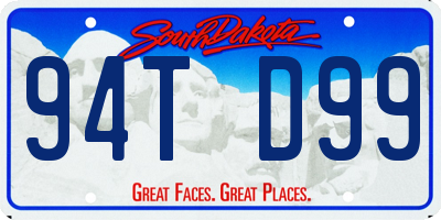 SD license plate 94TD99