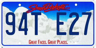 SD license plate 94TE27