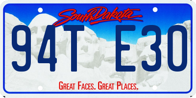 SD license plate 94TE30