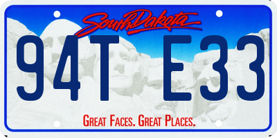 SD license plate 94TE33