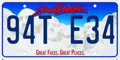 SD license plate 94TE34