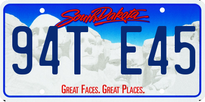 SD license plate 94TE45