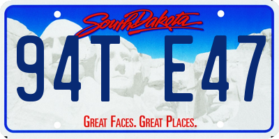 SD license plate 94TE47