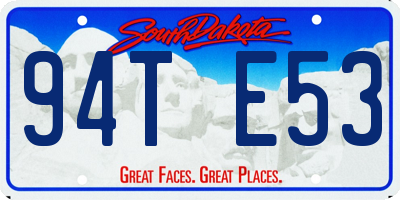 SD license plate 94TE53
