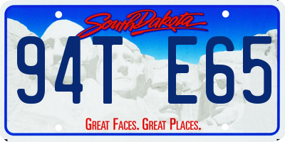 SD license plate 94TE65