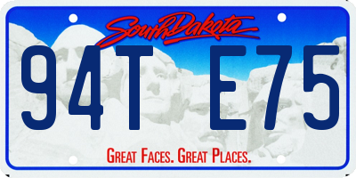 SD license plate 94TE75