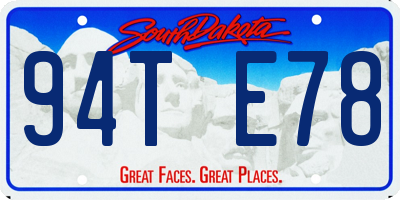 SD license plate 94TE78