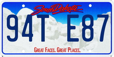 SD license plate 94TE87