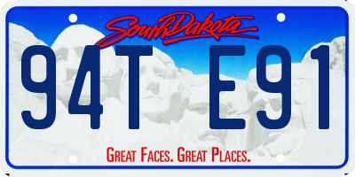 SD license plate 94TE91