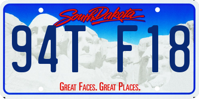 SD license plate 94TF18