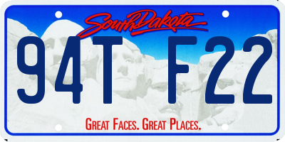 SD license plate 94TF22
