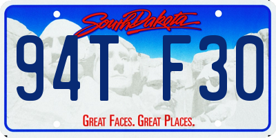 SD license plate 94TF30