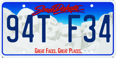 SD license plate 94TF34
