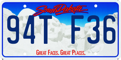 SD license plate 94TF36