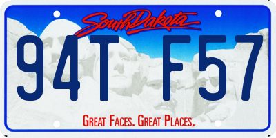 SD license plate 94TF57