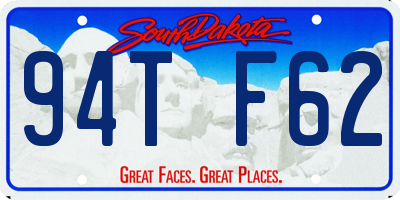 SD license plate 94TF62