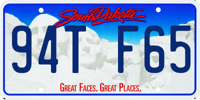 SD license plate 94TF65