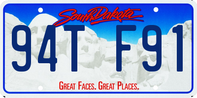 SD license plate 94TF91