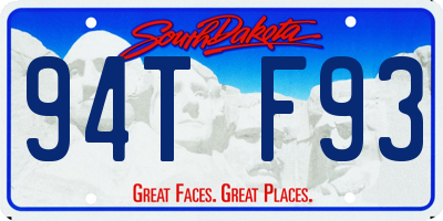 SD license plate 94TF93