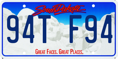 SD license plate 94TF94
