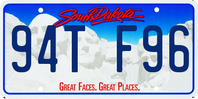 SD license plate 94TF96